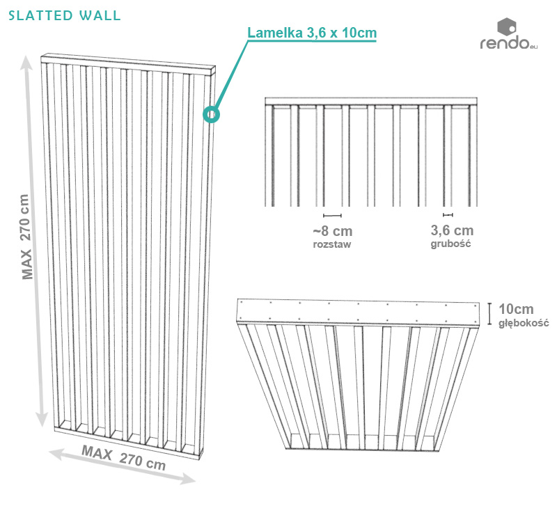 lamelka slatted wall scianka